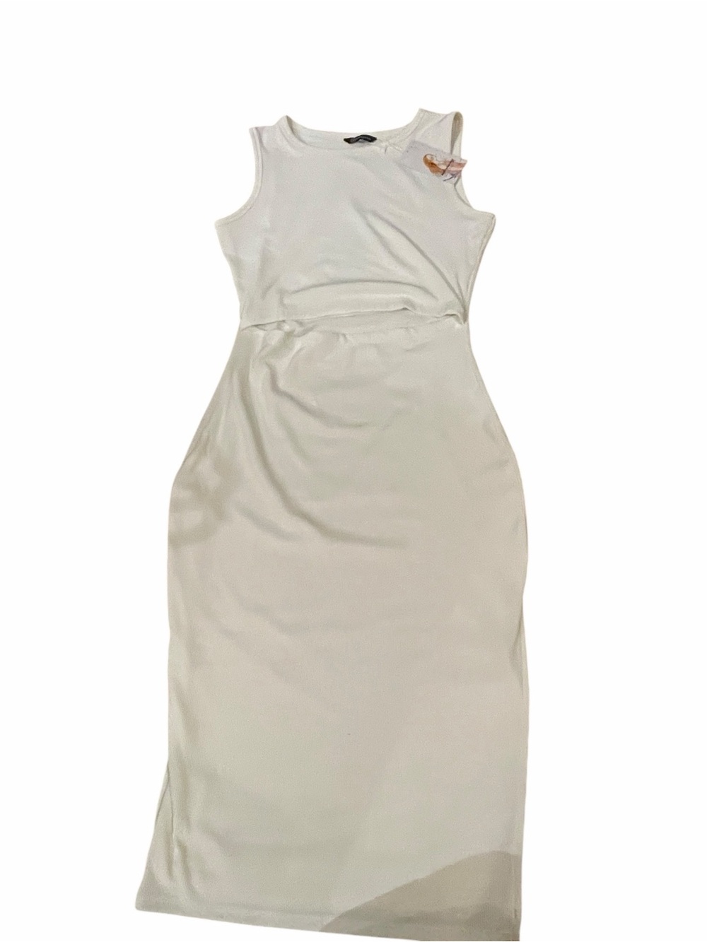 Sleeveless White Midi cutout bodycon Dress - Women